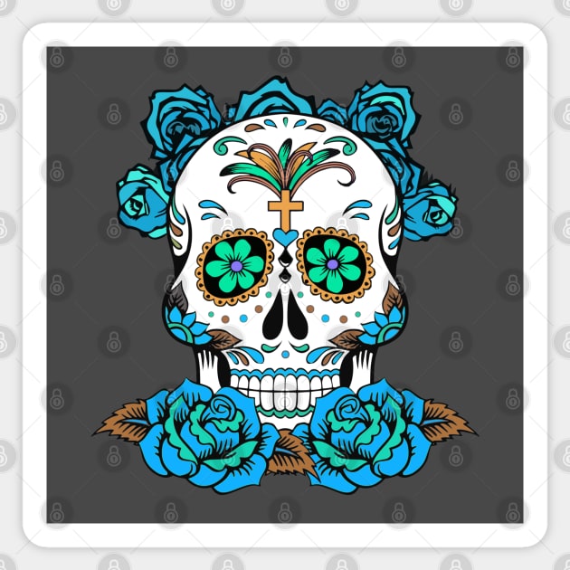 Dia De Los Muertos, Sugar Skull Design Sticker by PugSwagClothing